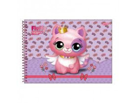 Caderno Espiral Capa Dura Cartografia e Desenho 96 folhas Fluffy Roxo Jandaia
