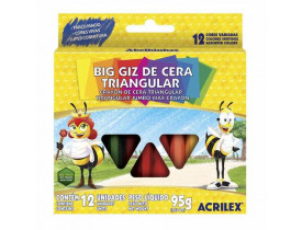 BIG GIZ DE CERA ACRILEX 12 CORES TRIANGULAR
