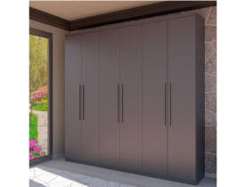 Guarda-Roupa Casal Bartira Genova com 6 Portas e 3 Gavetas - 236,7cm de largura - Grafite
