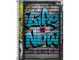 CADERNO CAPA DURA 10 MATÉRIAS GRAFFITI 160 FOLHAS TILIBRA