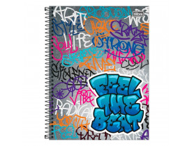 CADERNO GRAFFITI 10 MATÉRIAS 160 FOLHAS CAPA DURA