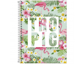 Caderno 10 Matérias D+ Flamingos 200 Folhas Tilibra