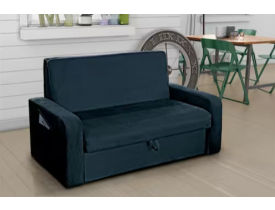 Sofá-cama Matrix Motta em Tecido Suede com Baú - Petróleo
