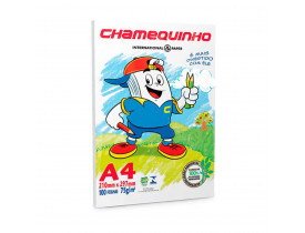 Papel Sulfite Chamequinho Branco 75g A4 100 Folhas - 1 Pacote