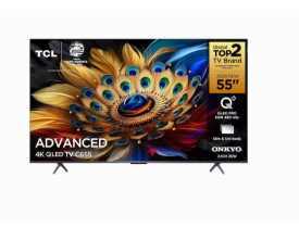Smart TV 55" QLED 4K TCL 55C655 com Processador AIPQ, Google TV, HDR10+, Wi-Fi Dual Band, Bluetooth Integrado, Google Assistente, Dolby Vision e Atmos