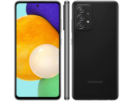 Smartphone Samsung Galaxy A52 Preto 128GB, 6GB de RAM, Tela Infinita 6.5", Câmera Traseira Quádrupla, Bateria de 4500mAh, Dual Chip e Octa Core