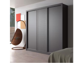 Guarda-Roupa Bartira Village com 3 Portas, 4 Gavetas e 243,1cm de Largura - Grafite