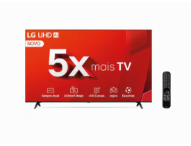 Smart TV 4K 50" LG Ultra HD 50UT8050 com Processador a5 Ger7 AI, Alexa/Chromecast integrado, Otimizador de Jogos, webOS 24 e Controle Smart Magic
