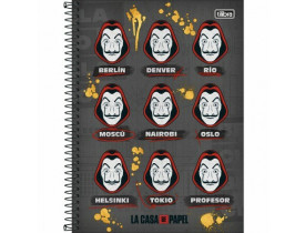 CADERNO TILIBRA 10 MATERIAS 160 FOLHAS LA CASA DE PAPEL