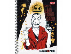 CADERNO TILIBRA 01 MATÉRIA UNIVERSITARIO 80 FOLHAS LA CASA DE PAPEL