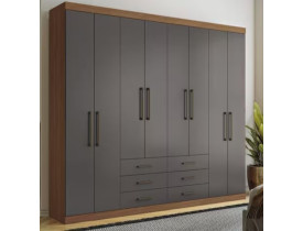 Guarda Roupa Casal 8 Portas Liverpool Santos Andirá Jatobá/GRAFITE