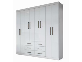 Guarda Roupa Casal 8 Portas Liverpool Santos Andirá BRANCO