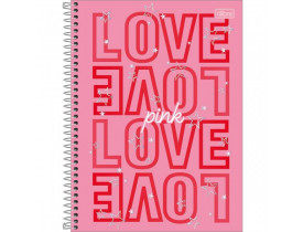 CADERNO TILIBRA 10 MATERIAS 160 FOLHAS LOVE PINK