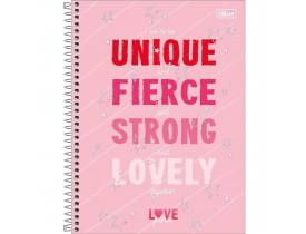 CADERNO TILIBRA 10 MATERIAS 160 FOLHAS LOVE PINK