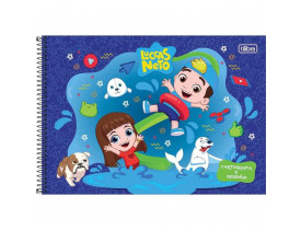 CADERNO DE DESENHO ESPIRAL  CAPA DURA  LUCCAS NETO 80 FOLHAS