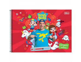 CADERNO DE DESENHO BROCHURA CAPA DURA LUCCAS NETO 80 FOLHAS