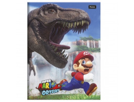CADERNO FORONI 1/4 BROCHURA PEQUENO CAPA DURA 96 FOLHAS SUPER MARIO