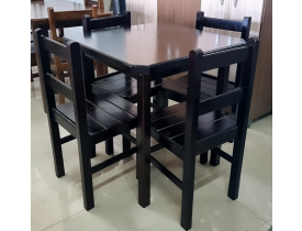 CONJUNTO DE MESA BONAFÉ 04 CADEIRAS 0.75X0.75 IMBUIA