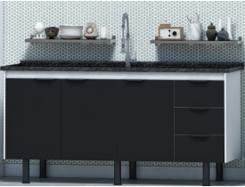 GABINETE COZINHA ARTE GABINETE NEW PRISMA 1,14 ( COR BRANCO )