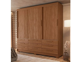 GUARDA ROUPA SANTOS ANDIRA MORRETES 3 PORTAS DE CORRER JATOBA