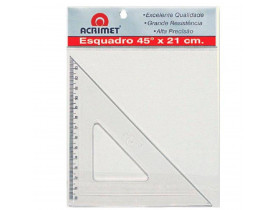 Esquadro Escolar Acrilico 45º X 21 Cm Acrimet