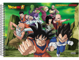 CADERNO DESENHO E CARTOGRAFIA SÃO DOMINGOS ESPIRAL 60 FOLHAS DRAGON BALL