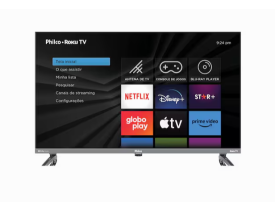 Smart TV LED 32" Philco PTV32K34RKGB Roku TV, Dolby Audio e Processador Quad-Core, HDMI, USB e Wi-Fi