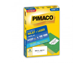 ETIQUETA PIMACO PAPEL A4 REF A4350 55,8MMX 99,00MM FOLHA COM 10 ETIQUETAS 