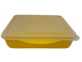 POTE RETANGULAR AMARELO C/ TAMPA 6 LITROS