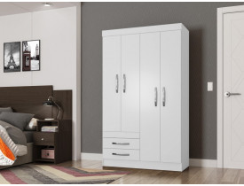GUARDA-ROUPA RECIFE POLIMAN 4 PORTAS BRANCO QUADRIFLEX