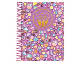 Caderno Cupcake  Lilás 1 Matéria  Foroni