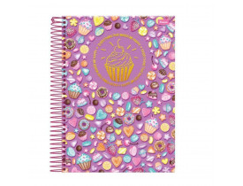 Caderno Cupcake IV Foroni c/ 10 Matérias - Capa Dur