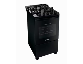 Fogão Brastemp 4 Bocas BFO4VAE com Mesa de Vidro, Grades Duplas de Ferro Fundido e Acendimento Automático Bivolt – Preto
