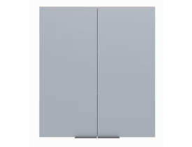 Armário Aéreo Bartira Cristal MDP 15mm com 2 Portas e 2 Prateleiras - 80cm de largura - Freixo/Azul Wood
