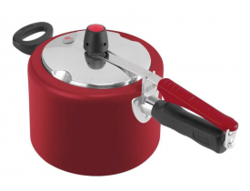 PANELA PRESSÃO POLIDA 4.5 LTOS CLOCK COM FECHAMENTO INTERNO VERMELHA