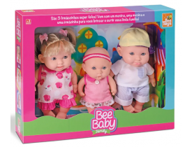 Bonecas Bee Baby Family Três Irmãozinhos Bebes Bee Brinquedos