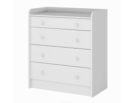 Cômoda Infantil Trocador Doce Sonho 4 Gavetas Branco 2523 Qmovi