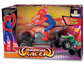 Quadriciclo Radical Racer com piloto - Div Plast Quadriciclo com fricção e piloto articulado.  Indicado para crianças maiores de 3 anos.