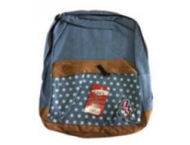 Mochila Juvenil Feminina Jeans Estampada