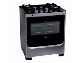 Fogão Consul 5 Bocas CFS5VAR com Mesa de Vidro, Trempes de Ferro Fundido e Acendimento Automático Bivolt - Inox