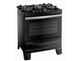 Fogão Atlas 5 Bocas Agile Up Glass com Mesa de Vidro e Acendimento Automático Bivolt - Preto