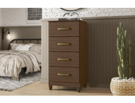 Cômoda Compacta 4 Gavetas 50x105cm Mobi Cacau