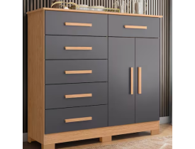 Cômoda 2 Portas 6 Gavetas Xangai Albatroz - Fendi