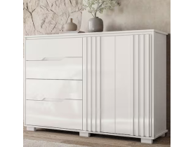 Cômoda 4 Gavetas 2 Portas Ripado Texas Moval - Branco