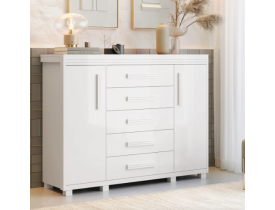 Comoda Branca Grande Com Sapateira Havana Em Mdf Prateleira