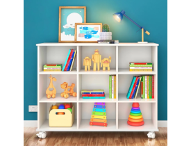 Nicho Organizador Multiuso Infantil Sem Gavetas Qmovi Com Rodizios Cor Branco