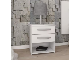 Mesa de Cabeceira 2 Gavetas 0238R Atualle - Branco