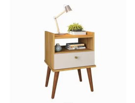 Mesa de Cabeceira Aroma com 1 Gaveta Freijo Off White 64cm - Fiorello Móveis - Off White | Freijo