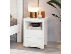 Mesa De Cabeceira 2 Gavetas Tóquio 100% Mdf - Casa Chick Branco - Barreto Loncarcci