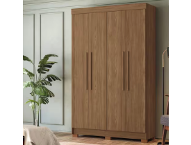 Guarda-Roupa Solteiro Santos Andirá Sarandi com 4 Portas, 2 Gavetas e 4 Prateleiras - 130cm de largura - Jatoba